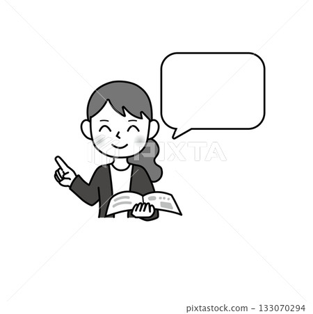 女老師正在解釋對話框內容 女老師正在解釋對話框內容 133070294
