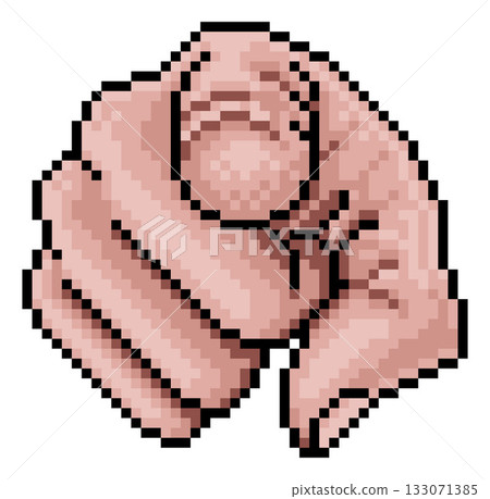 Pointing Hand Pixel Art 8 Bit Video Game Cartoon Pointing Hand Pixel Art 8 Bit Video Game Cartoon 133071385