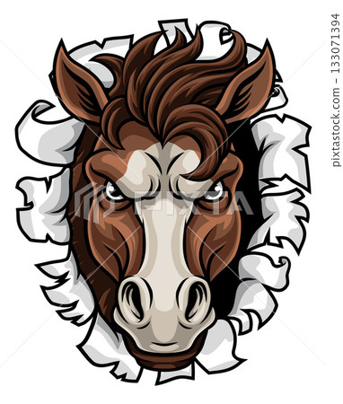 Horse Mustang Stallion Bronco Sports Team Mascot Horse Mustang Stallion Bronco Sports Team Mascot 133071394
