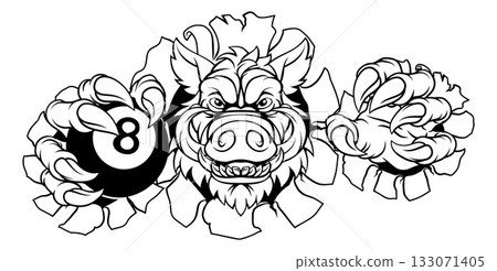 Boar Wild Hog Razorback Warthog Pig Pool Mascot 133071405