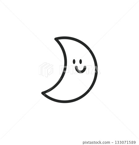 Simple crescent moon icon Weather 133071589