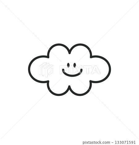 Simple cloud icon weather cloudy 133071591