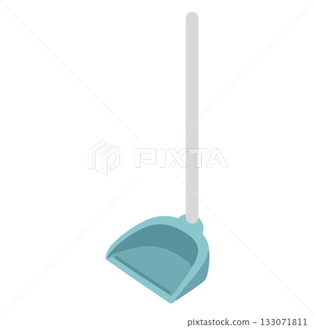 Illustration of a Blue Plastic Dustpan Illustration of a Blue Plastic Dustpan 133071811