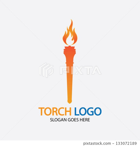 Torch vector icon illustration design template 133072189