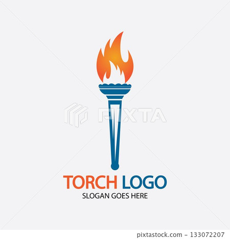 Torch vector icon illustration design template 133072207