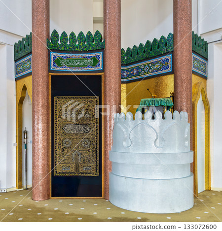 Islamic calligraphy and mosaic details inside Masjid Haji Al-Muhtadee Billah Mosque, Bandar Seri Begawan, Brunei 133072600