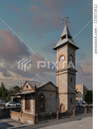 Kayseri Clock Tower Saat Kulesi, a historical landmark in Kayseri, Turkey. Kayseri Clock Tower Saat Kulesi, a historical landmark in Kayseri, Turkey. 133072612