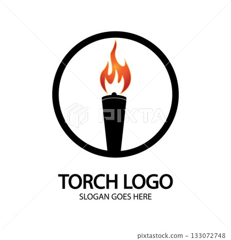 Torch vector icon illustration design template 133072748