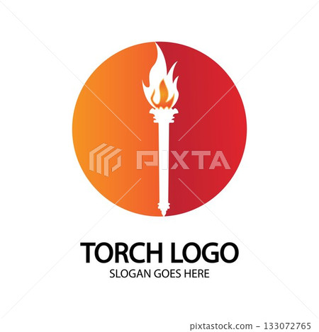 Torch vector icon illustration design template 133072765