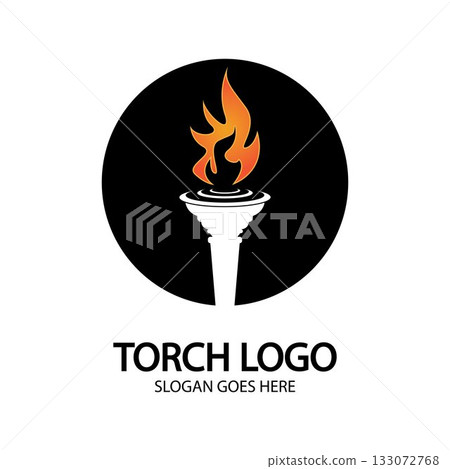 Torch vector icon illustration design template 133072768
