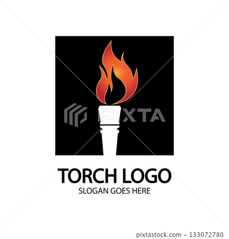 Torch vector icon illustration design template 133072780
