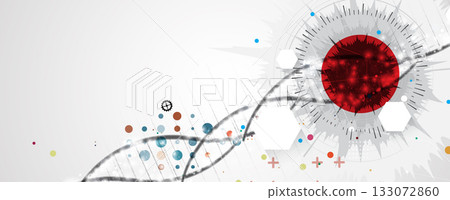 Futuristic hexagons, DNA strands, connected neural web Futuristic hexagons, DNA strands, connected neural web 133072860
