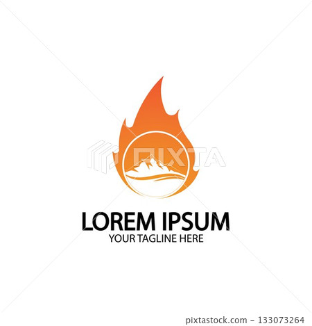 Mountain fire logo vector, mountain vector, fire vector, simple mountain logo design, fire simple design Mountain fire logo vector, mountain vector, fire vector, simple mountain logo design, fire simple design 133073264