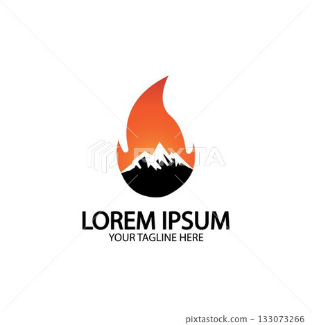 Mountain fire logo vector, mountain vector, fire vector, simple mountain logo design, fire simple design Mountain fire logo vector, mountain vector, fire vector, simple mountain logo design, fire simple design 133073266