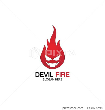 Fire Devil Logo Template vector icon Fire Devil Logo Template vector icon 133073298