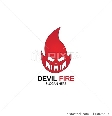 Fire Devil Logo Template vector icon 133073303