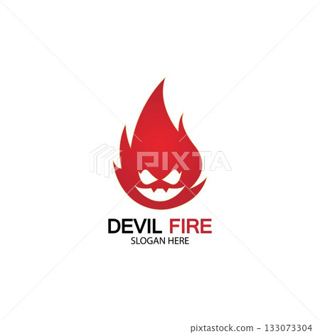 Fire Devil Logo Template vector icon 133073304