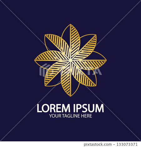 Flower logo. The circular logo. Logo of the flower. Stylized flower. Petals. Simple logo. The brand name  emblem  logo. Mandala. Logo boutique. Logotype for beauty. Logo for flower shop. 133073371