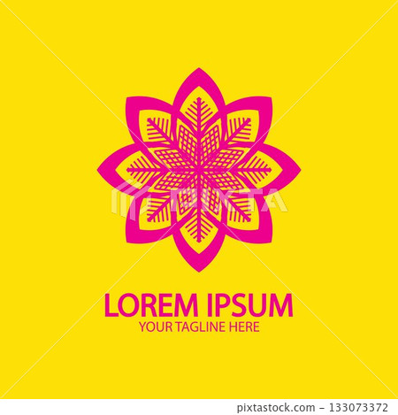 Flower logo. The circular logo. Logo of the flower. Stylized flower. Petals. Simple logo. The brand name  emblem  logo. Mandala. Logo boutique. Logotype for beauty. Logo for flower shop. 133073372