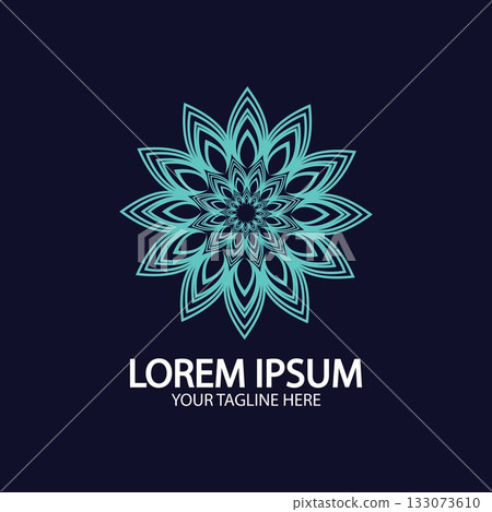 Flower logo. The circular logo. Logo of the flower. Stylized flower. Petals. Simple logo. The brand name  emblem  logo. Mandala. Logo boutique. Logotype for beauty. Logo for flower shop. 133073610