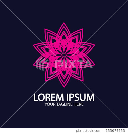 Flower logo. The circular logo. Logo of the flower. Stylized flower. Petals. Simple logo. The brand name emblem logo. Mandala. Logo boutique. Logotype for beauty. Logo for flower shop. Flower logo. The circular logo. Logo of the flower. Stylized flower. Petals. Simple logo. The brand name emblem logo. Mandala. Logo boutique. Logotype for beauty. Logo for flower shop. 133073633