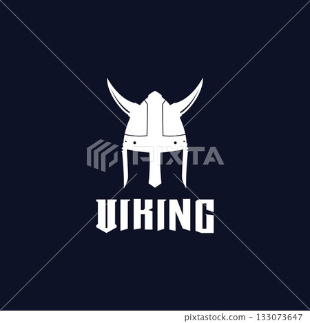 Viking helmet logo design vector template 133073647