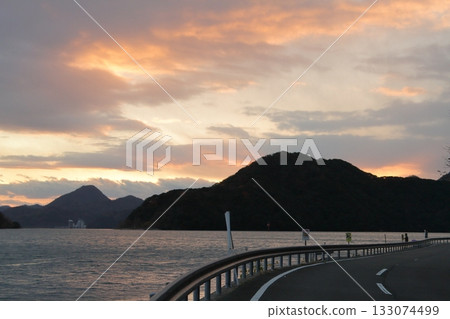Coastal road at dusk 133074499