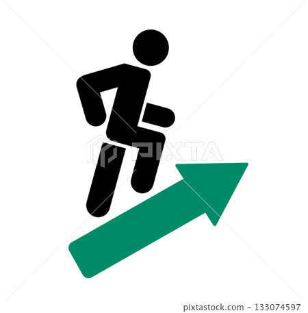 Person Climbing Stairs to Success Person Climbing Stairs to Success 133074597