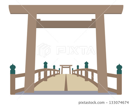 伊勢神宮宇治橋和大鳥居風景簡圖 133074674