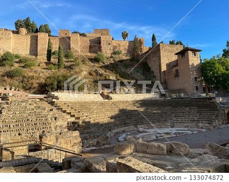 Roman Theatre and Alcazaba in Malaga, Spain 133074872
