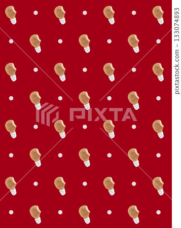 Half-eaten chicken on a red background 133074893