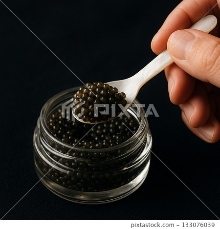 舀取魚子醬 舀取魚子醬 133076039
