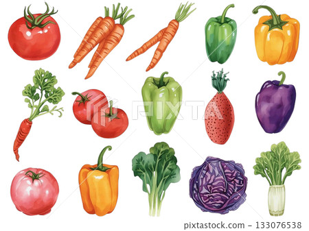 簡單的蔬菜插圖集 簡單的蔬菜插圖集 133076538