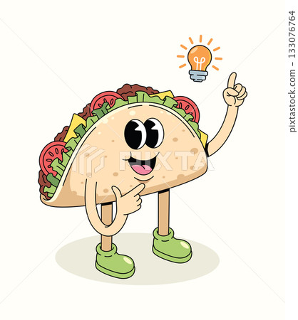 taco have an idea groovy cartoon illustration taco have an idea groovy cartoon illustration 133076764