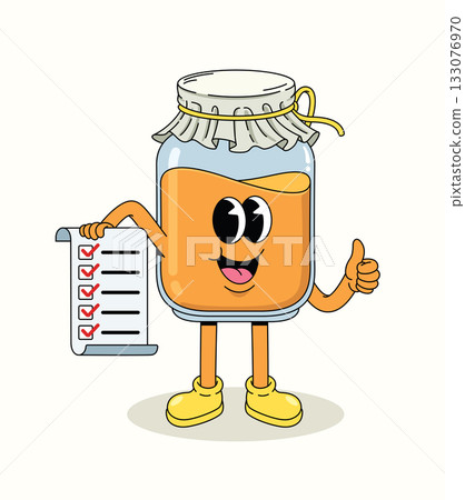 honey checklist character groovy cartoon illustration honey checklist character groovy cartoon illustration 133076970