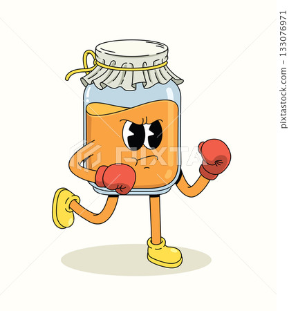 honey boxer character groovy cartoon illustration 133076971