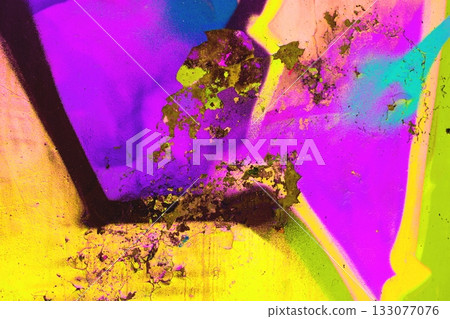 Vibrant Graffiti Abstract in Neon Yellow, Purple, Blue with 90s Urban Style Vibrant Graffiti Abstract in Neon Yellow, Purple, Blue with 90s Urban Style 133077076