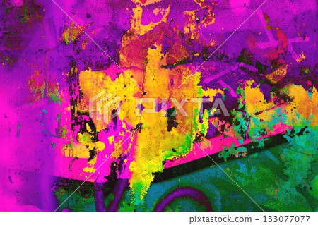 Vibrant Abstract Grunge Texture in Fluorescent Pink, Yellow, Green for 80s, Acid Style Vibrant Abstract Grunge Texture in Fluorescent Pink, Yellow, Green for 80s, Acid Style 133077077