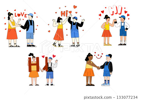 Diverse Couples Expressing Affection 133077234