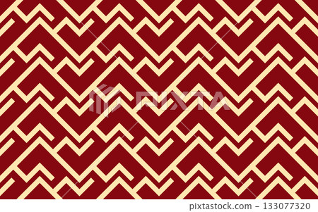 Abstract geometric pattern. A seamless vector background. Golden and red ornament. Graphic modern pattern. Simple lattice graphic design 133077320