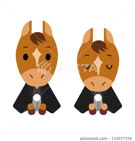 A formally dressed horse giving a greeting A formally dressed horse giving a greeting 133077354