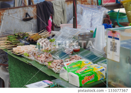 Seafood, Chonburi, fishing village, selling products from the sea, from the villagers to the buyers, Chonburi, Thailand, 5/9/2025 133077367