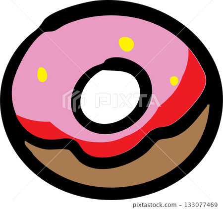 Colorful Bakery and Candy Doodle Icons 133077469