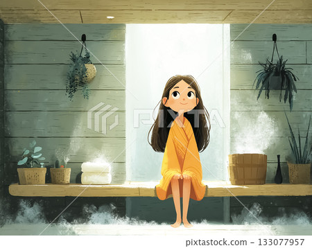 Miyu Series: Miyu Relaxing in the Sauna 133077957