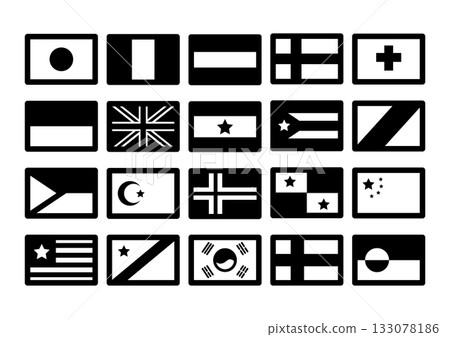 簡單的旗幟圖示素材 133078186