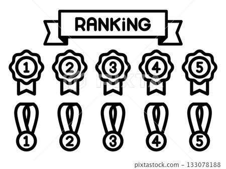 簡易獎牌圖示素材 133078188