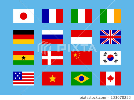 Simple flag icon set 133078233