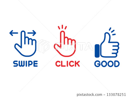 Swipe click good finger icon Swipe click good finger icon 133078251