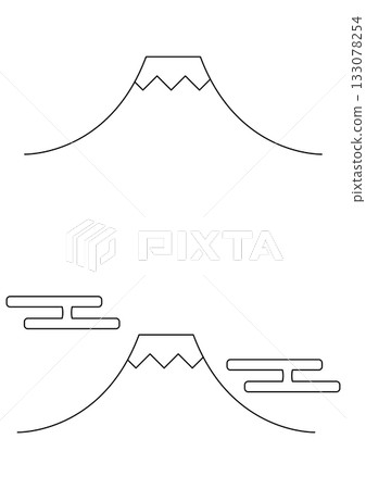 一套簡潔現代的富士山和吉祥雲朵線條畫圖標,可用於新年和日本主題。 一套簡潔現代的富士山和吉祥雲朵線條畫圖標,可用於新年和日本主題。 133078254