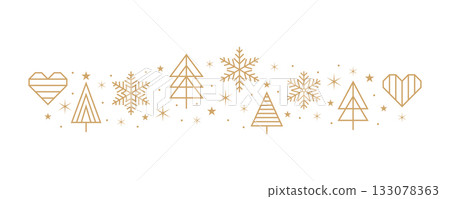 snowflakes and stars border isolated vector illustration snowflakes and stars border isolated vector illustration 133078363
